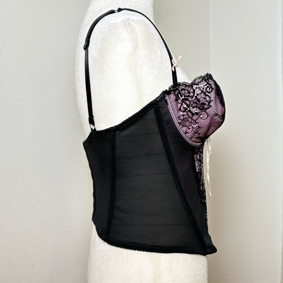 Mesh Lace Bow Corset with Underwire Bra - Picture 6 of 13